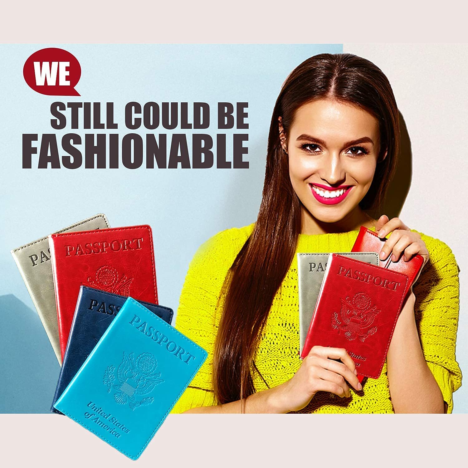 Leather Passport Holder Wallet Blocking Cover Protector For Vaccination Card