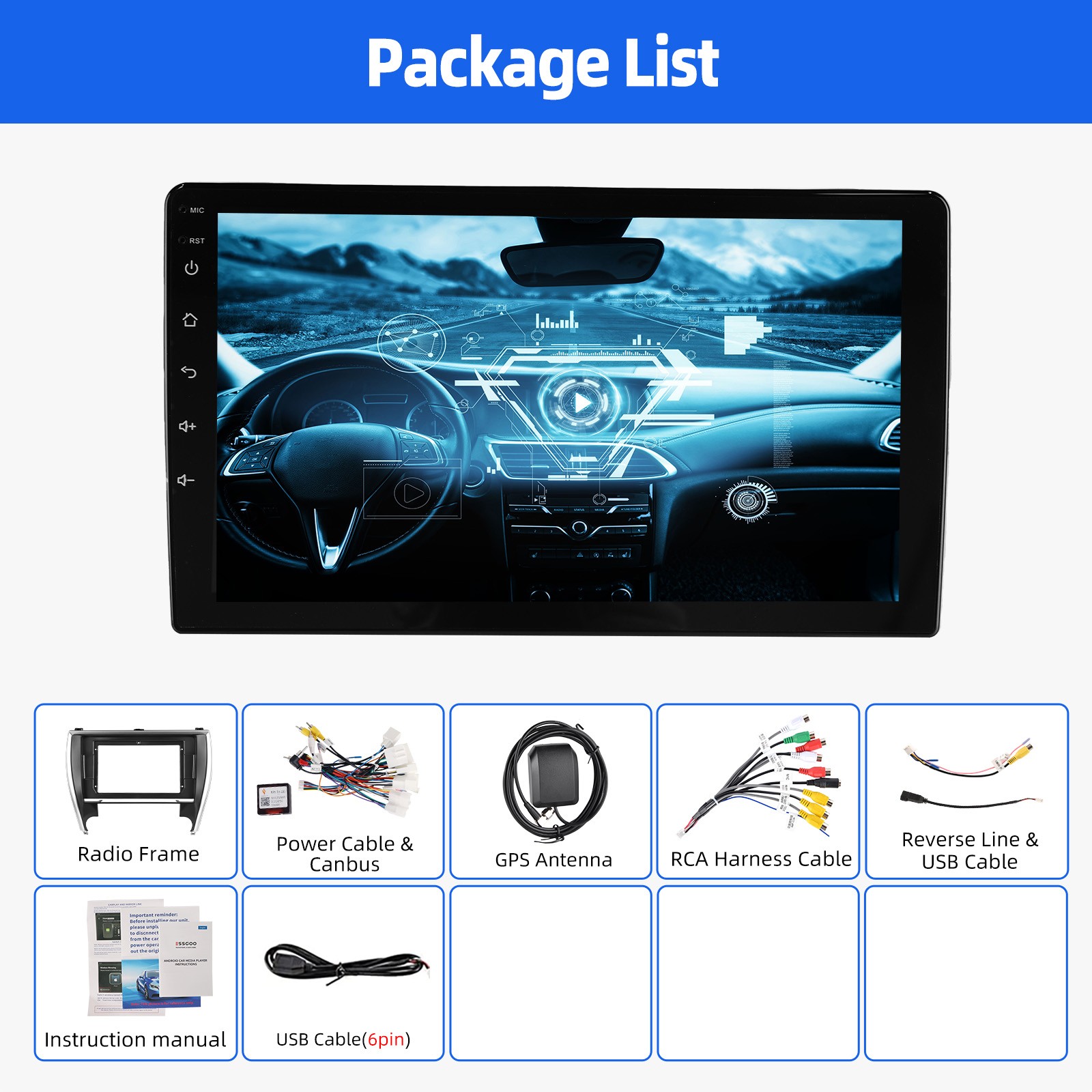 Android 15 Carplay For 2015-2017 Toyota Camry Car Stereo Radio GPS Navi BT WIFI