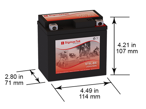 Yuasa YTX5L-BS Maintenance Free Replacement Battery by SigmasTek