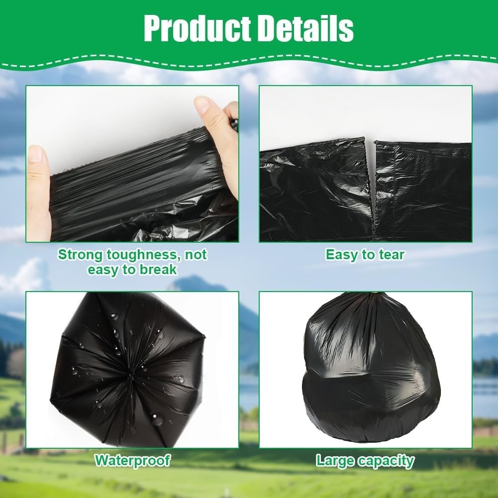 120 Pack Camping Toilet Bags 30L Heavy Duty Portable Waste Liners Black