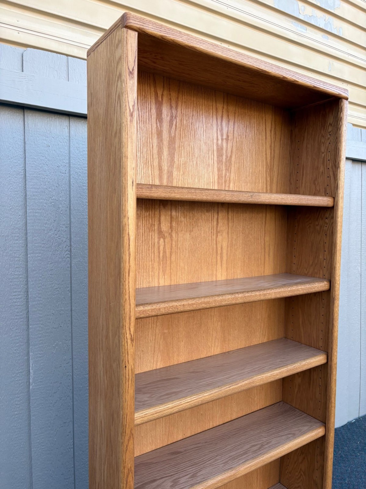 67556 Tall Oak Bookcase with Adjustable Shelves, Classic Design