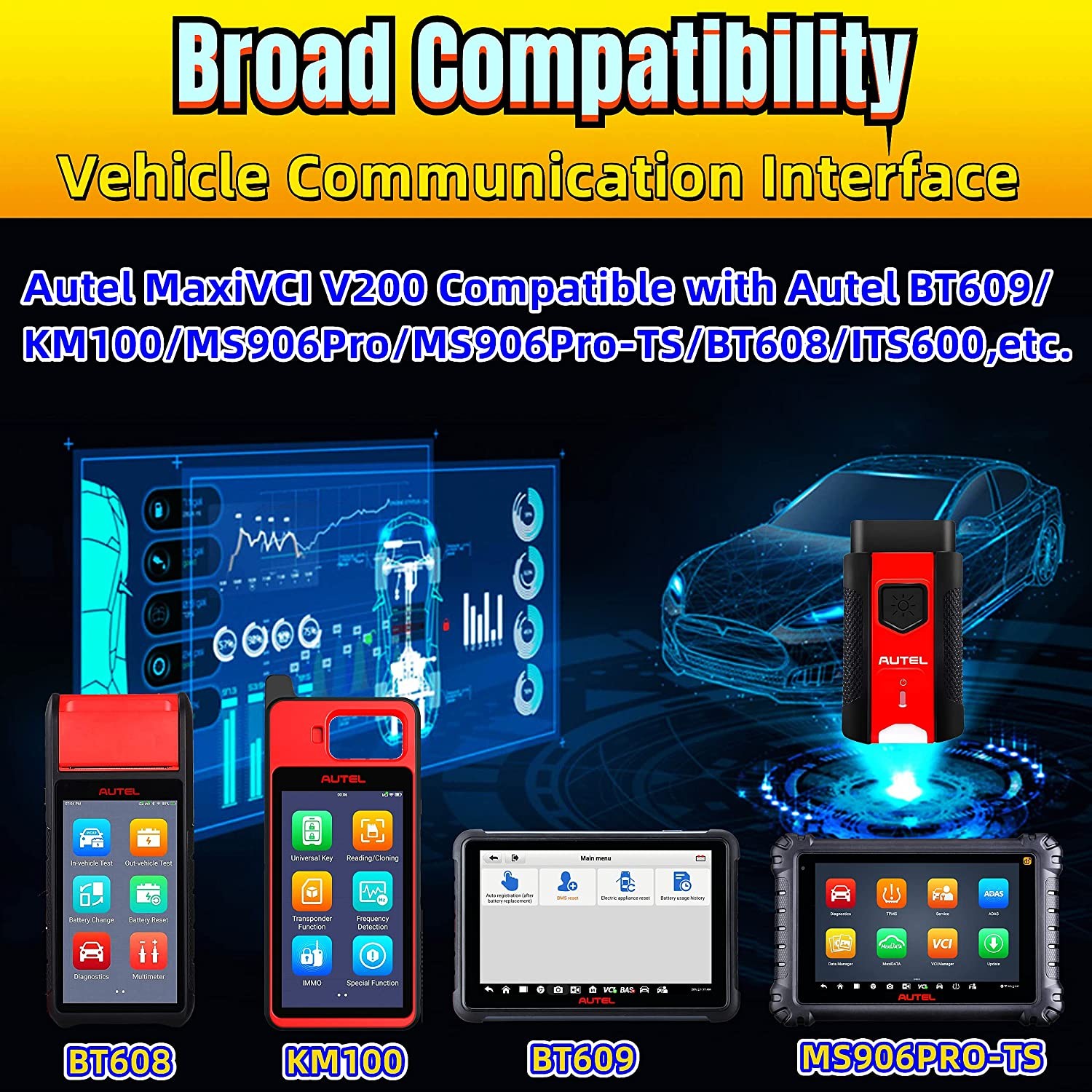 AUTEL MaxiVCI V200 Bluetooth Wireless Diagnostic Interface For MS906 PRO ITS600