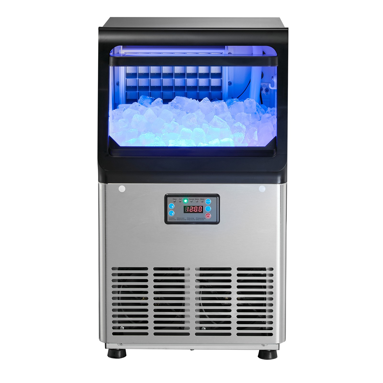 Uimoso Commercial Ice Maker 80 lbs/24h with 13lbs Storage for Bar and Restaurant