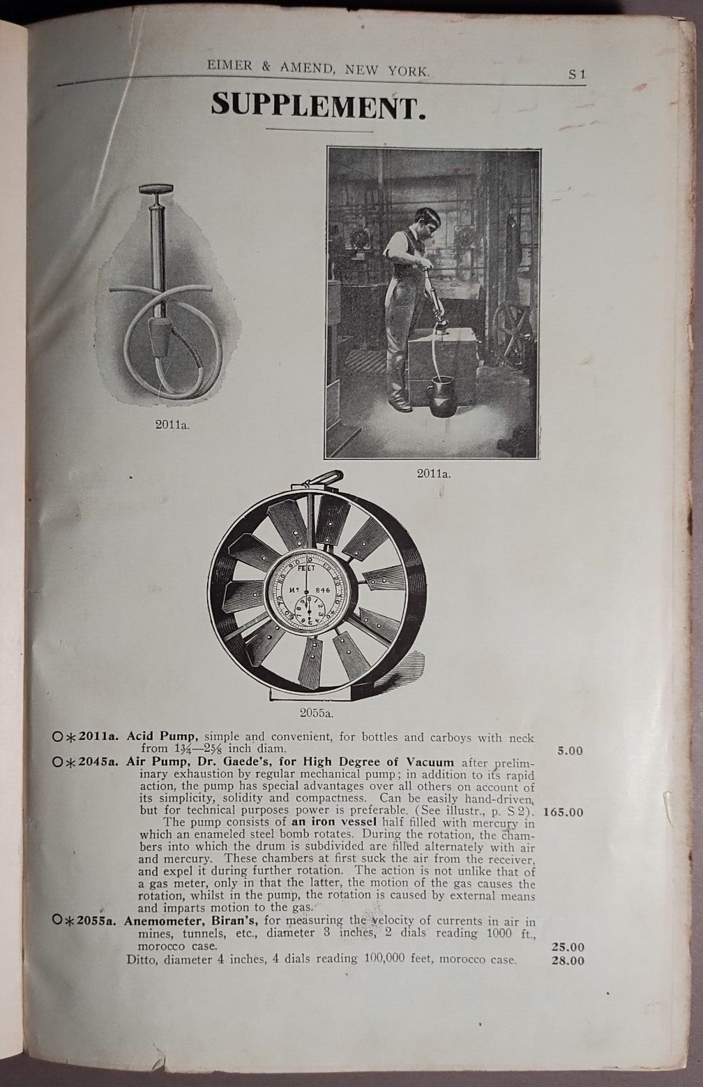 1910 Eimer & Amend Chemical Assay Laboratory Apparatus Supplies Catalog S-12