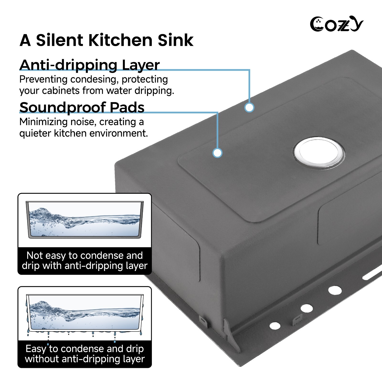 Cozy 33x22" Multifunctional Overmount Kitchen Sink Faucet Combo Brush Nickel