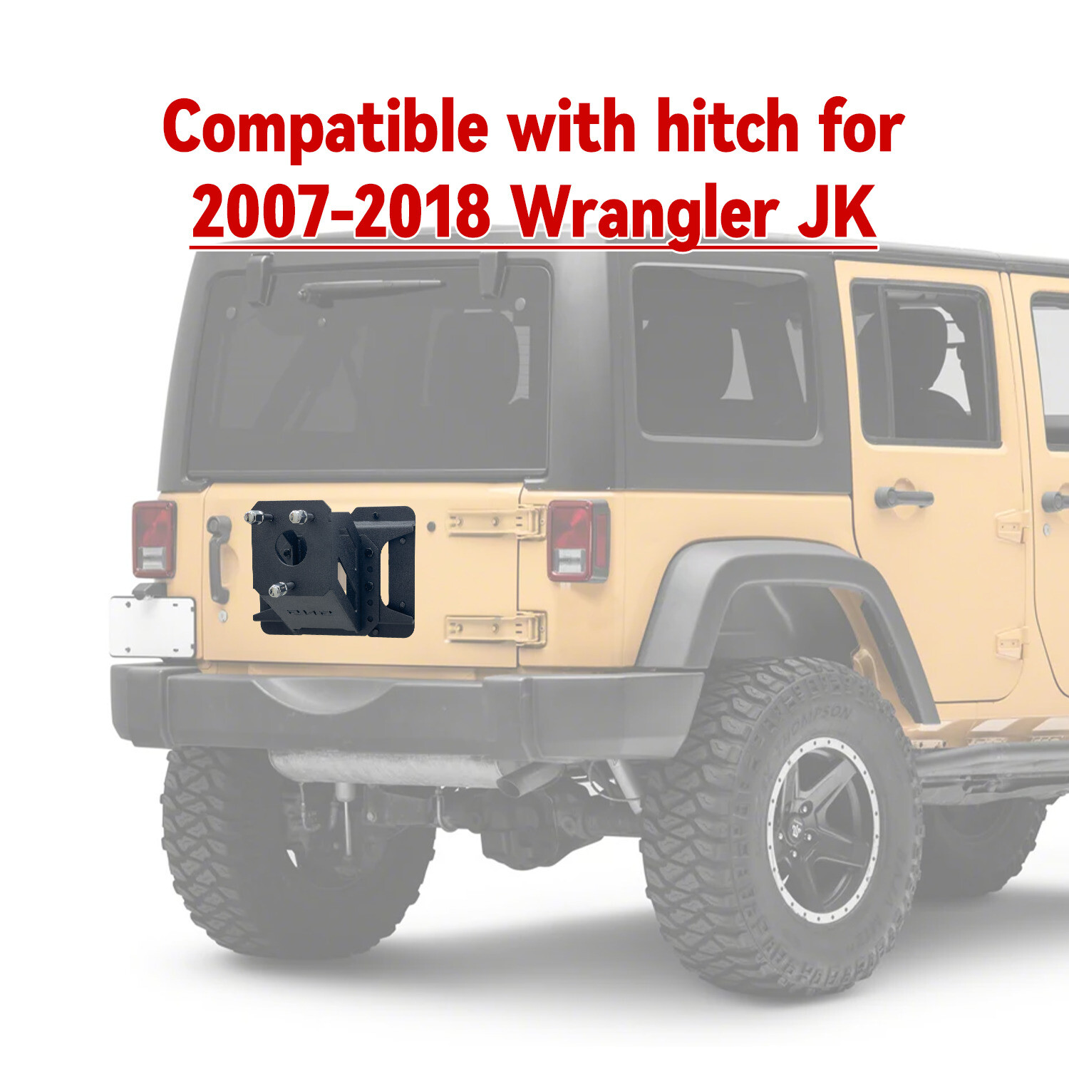 Vijay Fit 2007-2017 Wrangler JK/JKU Spare Tire Carrier Adjustable Tire Lift