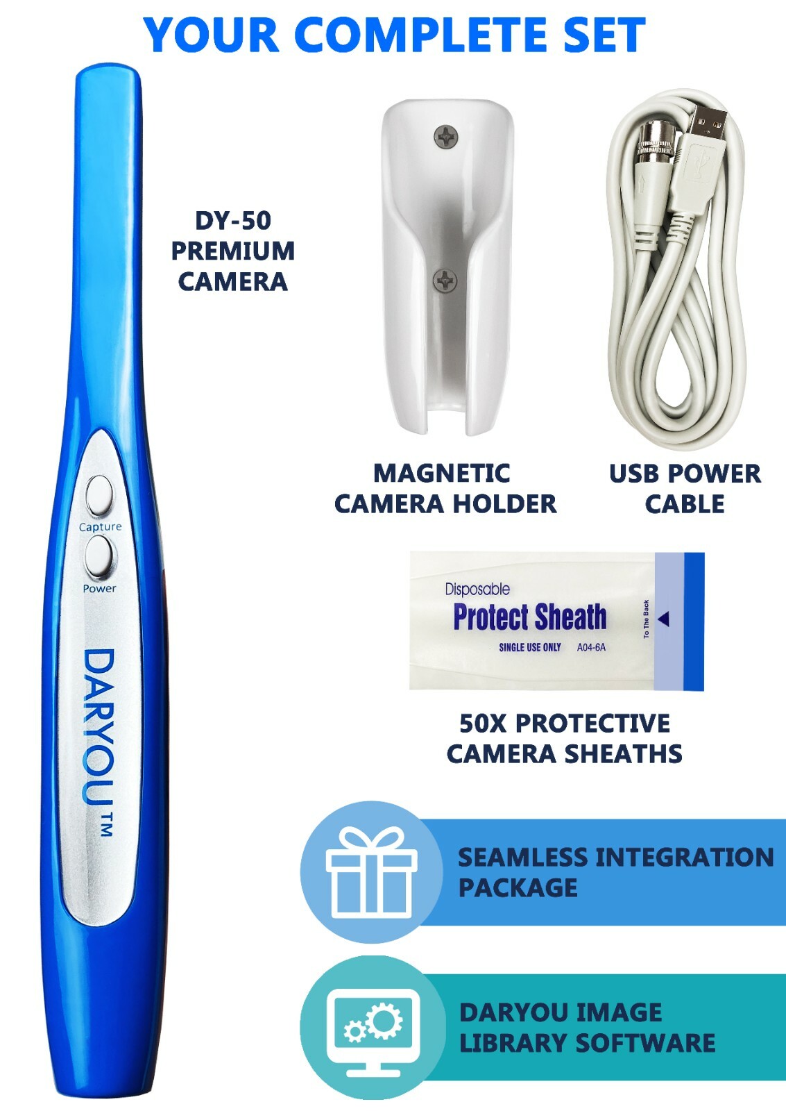 DARYOU DY-50 Intraoral Camera Dental Camera,Button Work on Dexis,Eaglesoft More