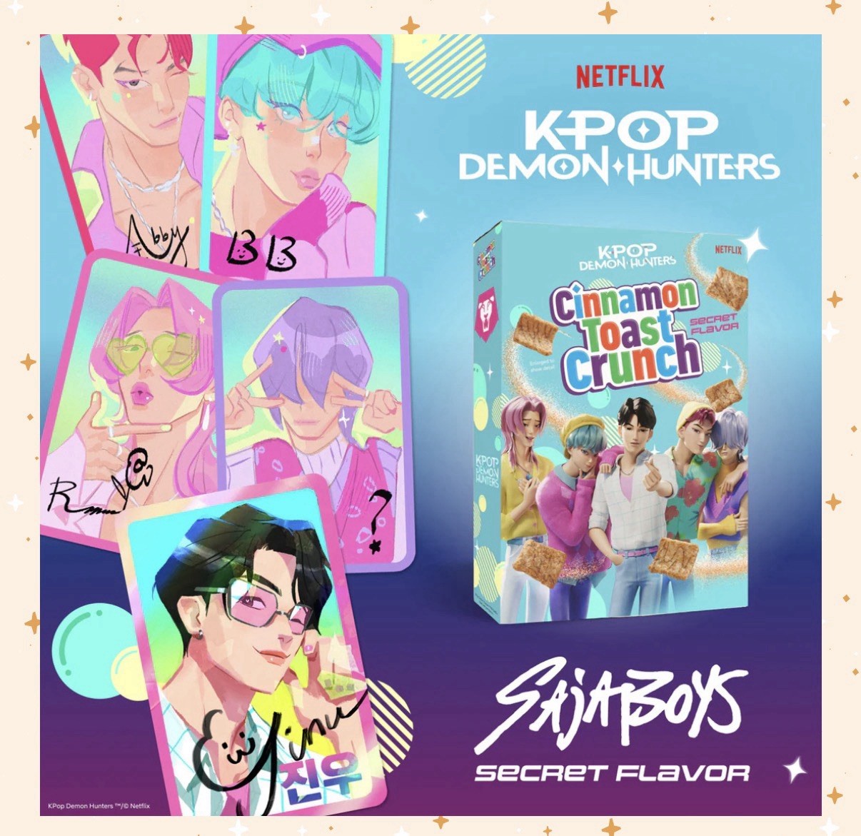 KPOP Demon Hunters Cinnamon Toast Crunch 2 Box Set Netflix Promo Limited Edition