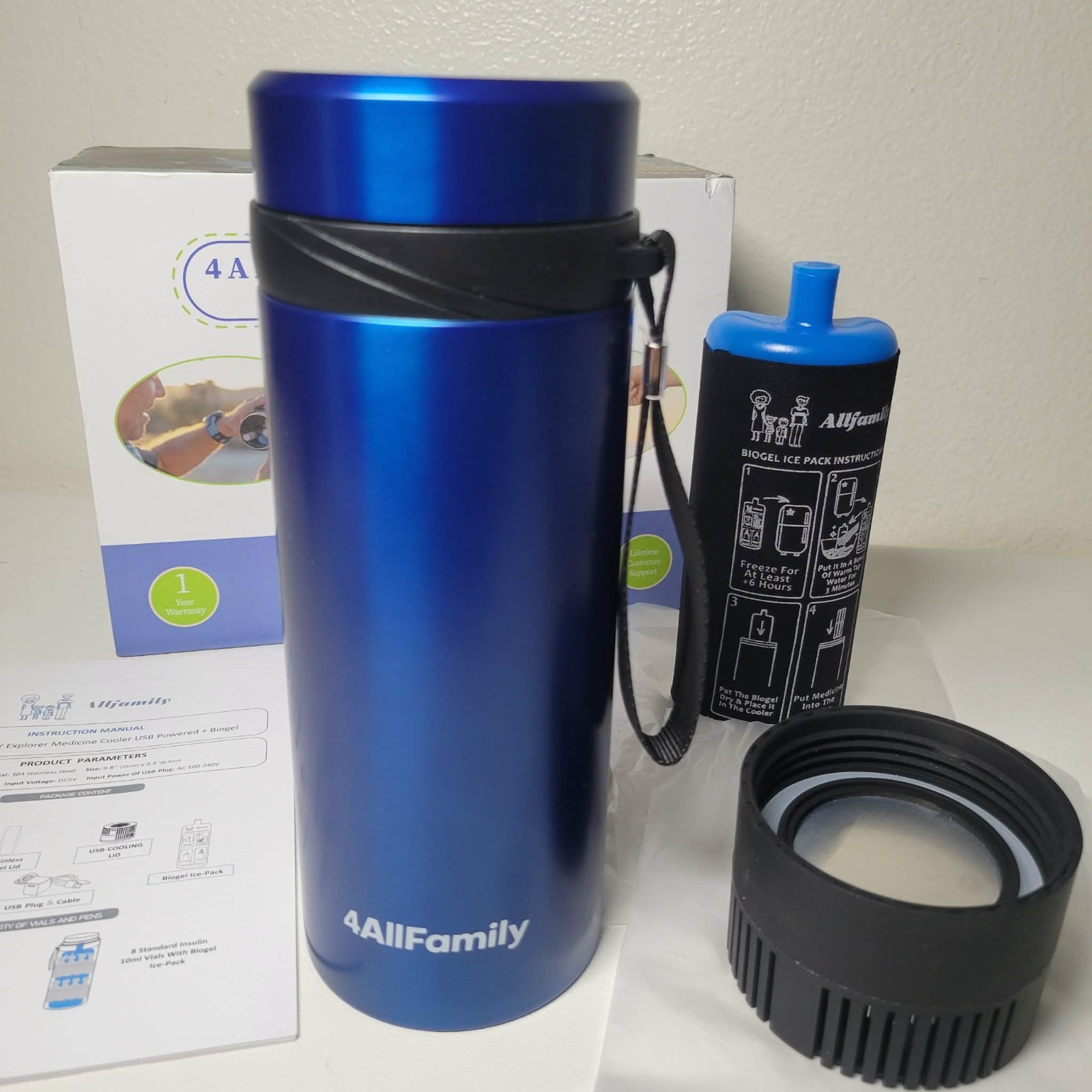 4ALLFAMILY EXPLORER 72 Hour 7 Pen Medical Insulin Cooler Travel Case USB Charger