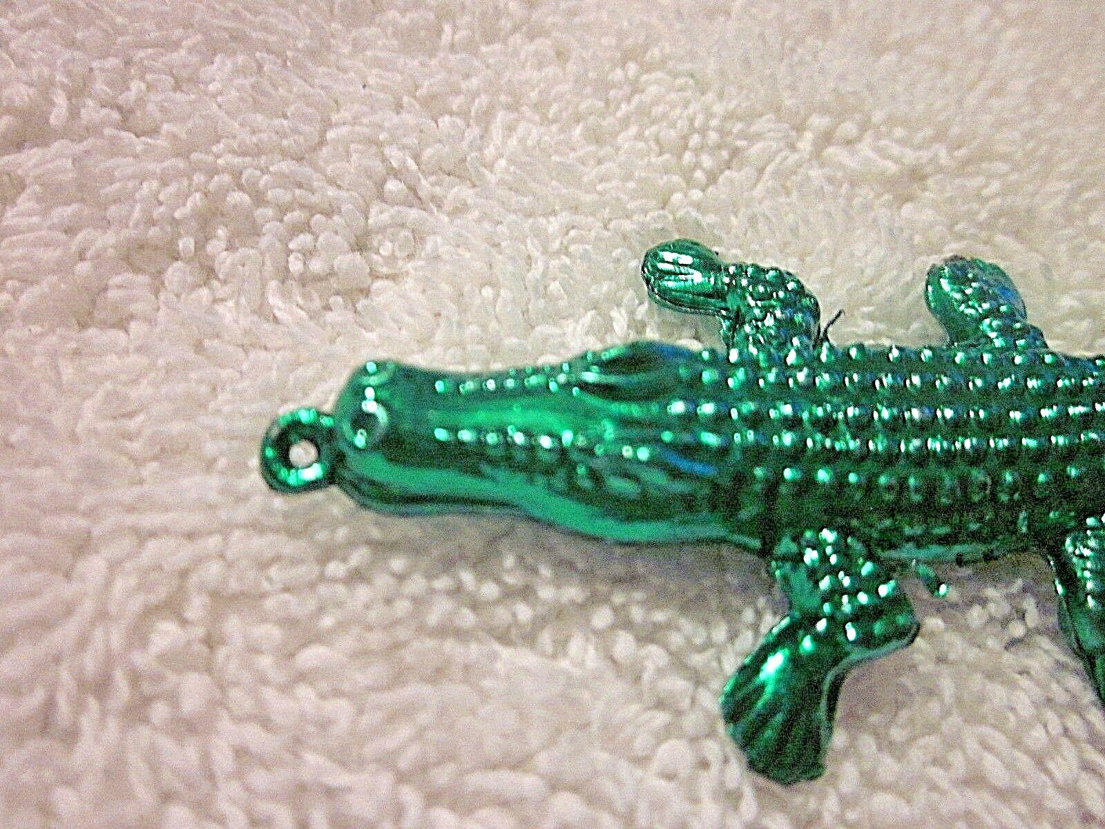 3 DOZEN (36 pieces) "GREEN ALLIGATOR TRINKETS" 70mm - BULK CRAFTS SHINY GATORS