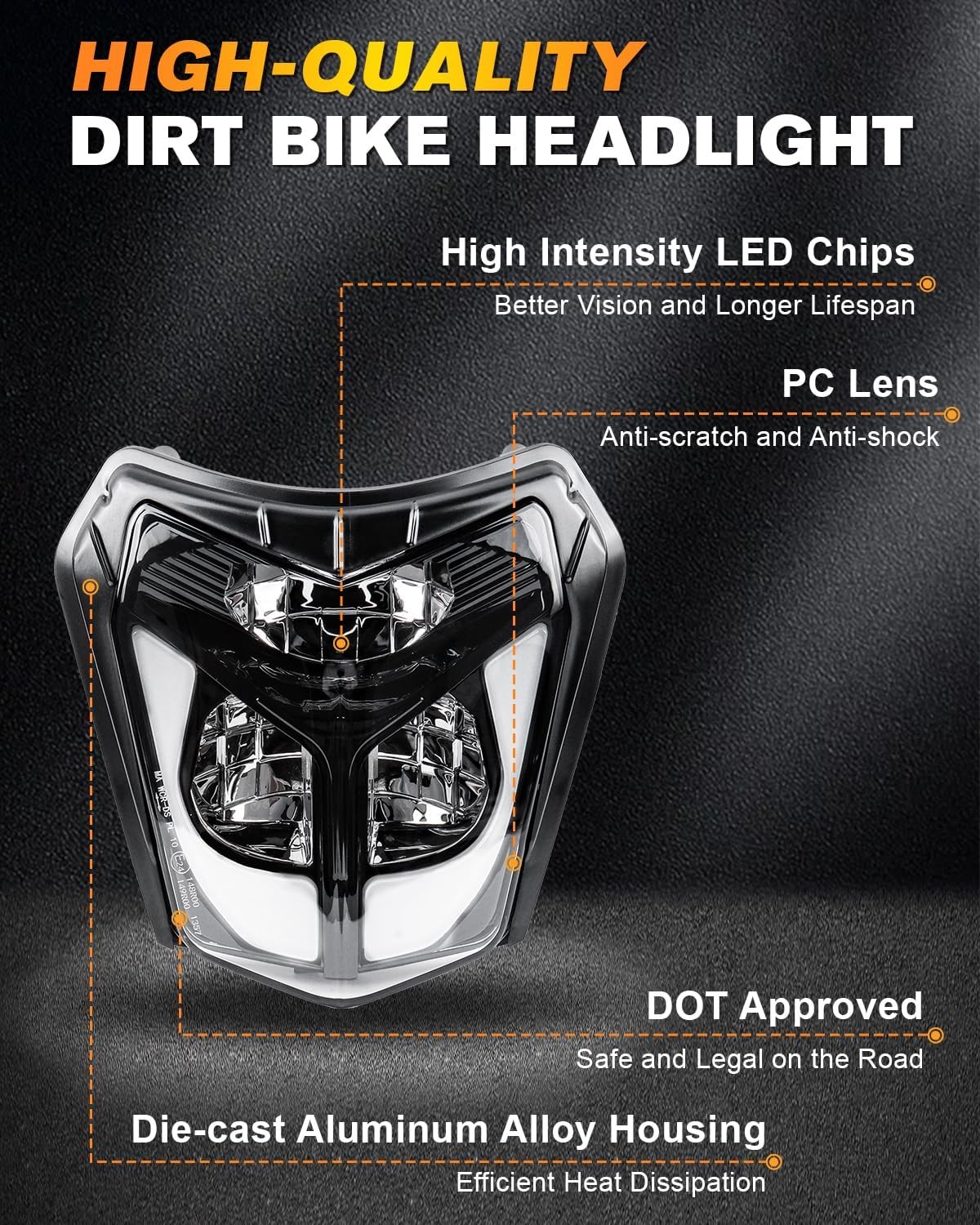 Dirt Bike LED Headlight DRL Turn For 2017-21 EXC XCW 250 350 450 500 SMC-R 690