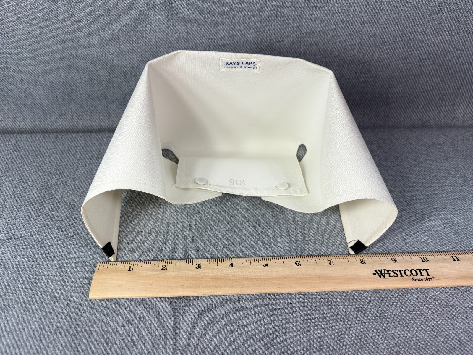 Vtg Kay's Caps Nursing Cap RN Uniform Hat Black Stripe 1960's