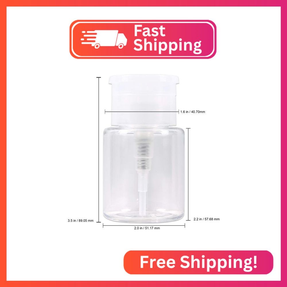 PANA 3oz Push Down Pump Dispenser Flip Top Cap Refillable Empty Bottle - Color: