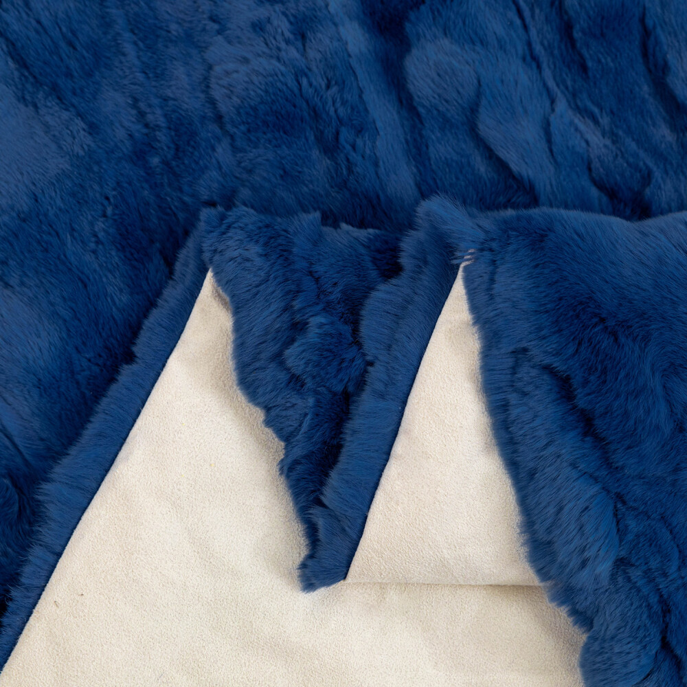 Luxury Real Rex Rabbit Fur Throw Blanket Couch Armchair Mat Bedspread 55x79inch