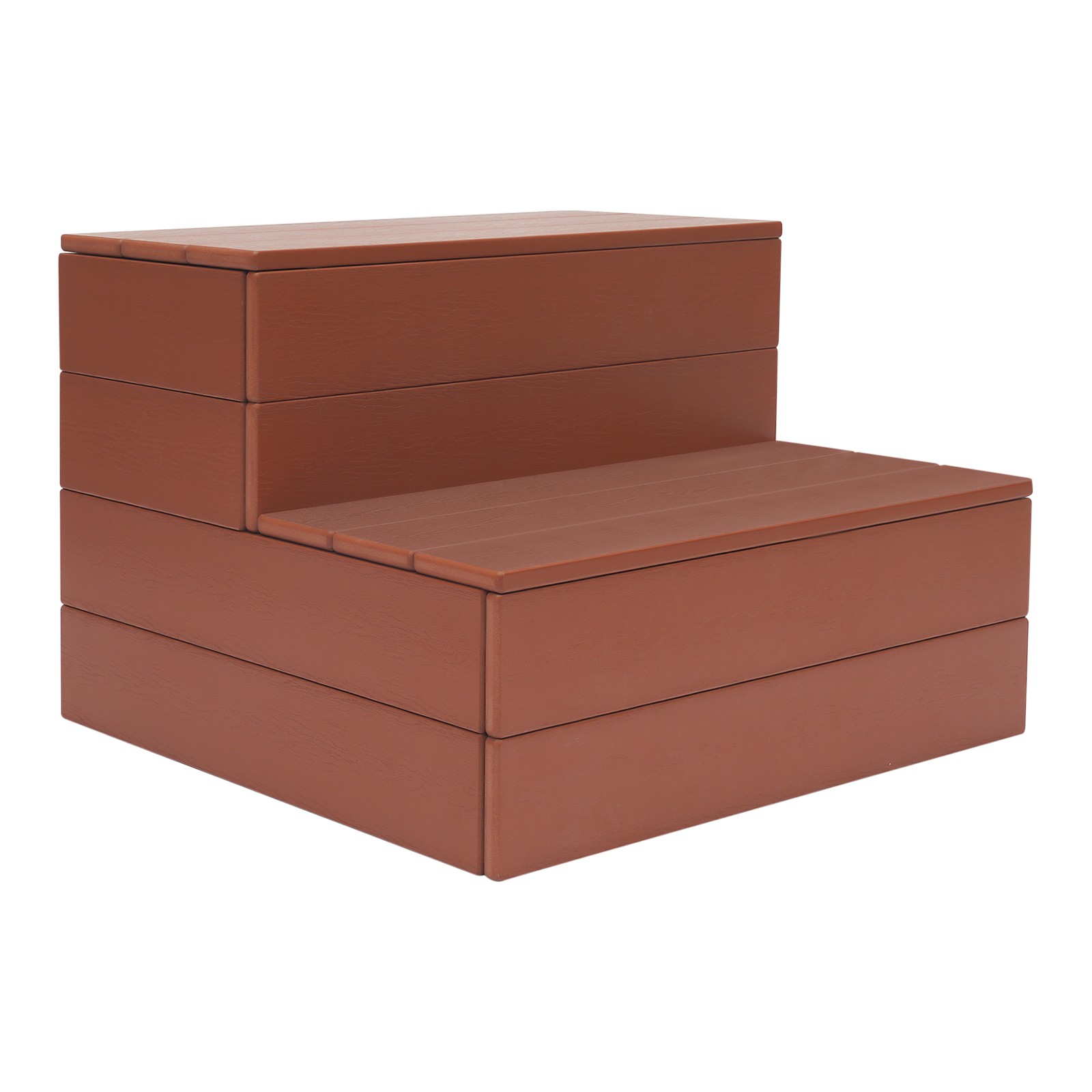 2-Step Hot Tub Step Bathtub Steps, Spa Steps, Hot Tub Stairs Reddish Brown