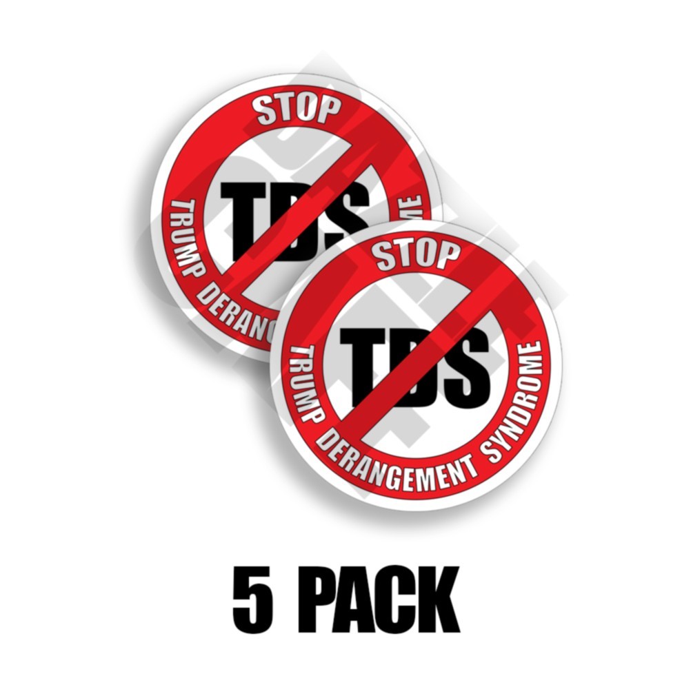 TRUMP TDS DERANGEMENT SYNDROME MAGA STICKER DECAL 4 INCH WINDOW BUMPER 2 PACK