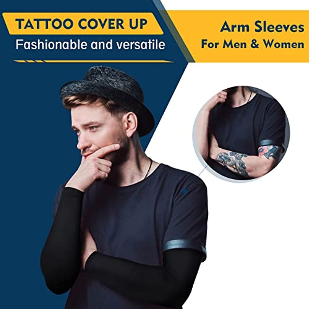 UV Sun Protection Arm Sleeves for Men and Women UPF 50 Sport Cooling Arm Sleeve