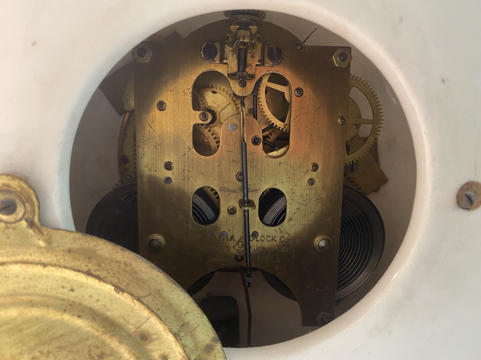 ANTIQUE ANSONIA ROYAL BONN "LA NORD" KEY WIND BONG STRIKE PORCELAIN CLOCK! NICE!