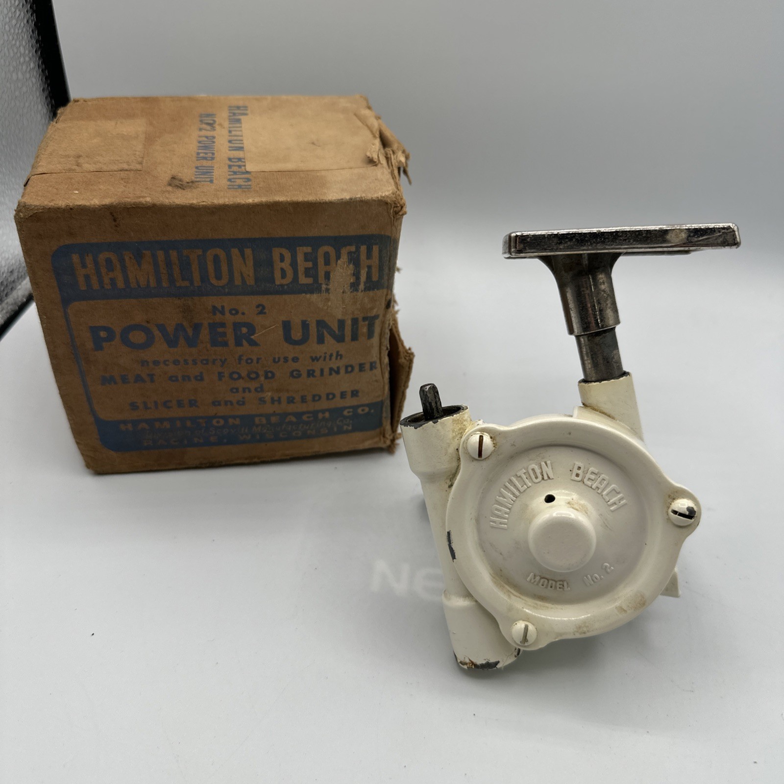 Hamilton Beach No. 2 Power Unit Model 2 Attachment Meat Grinder Slicer