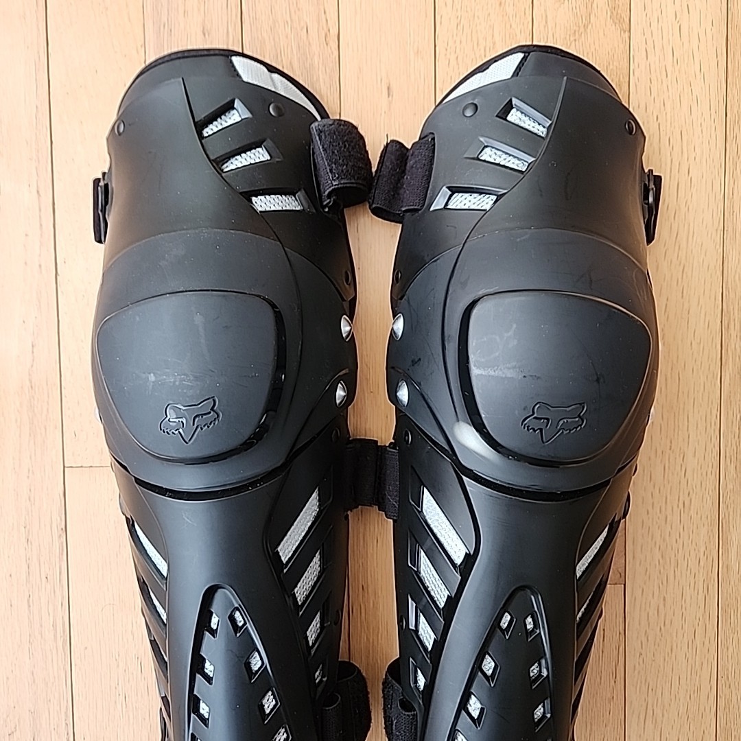 Fox Racing Titan Pro Knee Shin Guards Adult Pair Black One Size Motocross READ