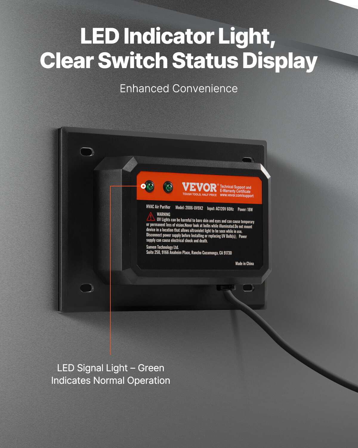 HVAC Air Purifier Whole House 18W 7inch UV Light in Duct for Ac Systems