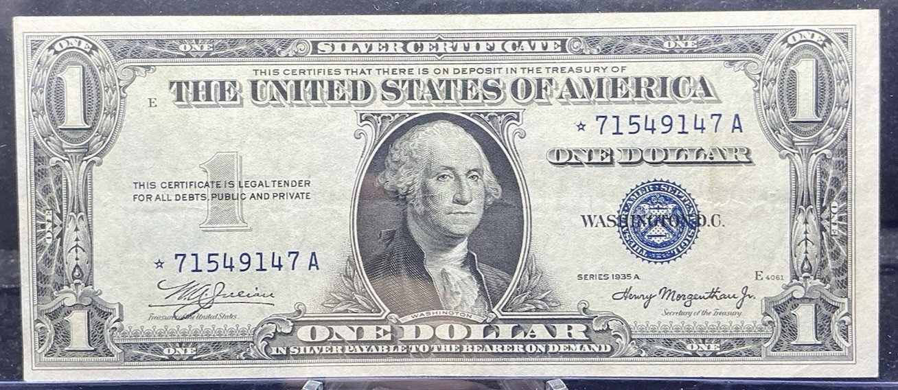 1935-A $1 US Silver Certificate Fr 1608* Scarce STAR NOTE *High Grade* AU