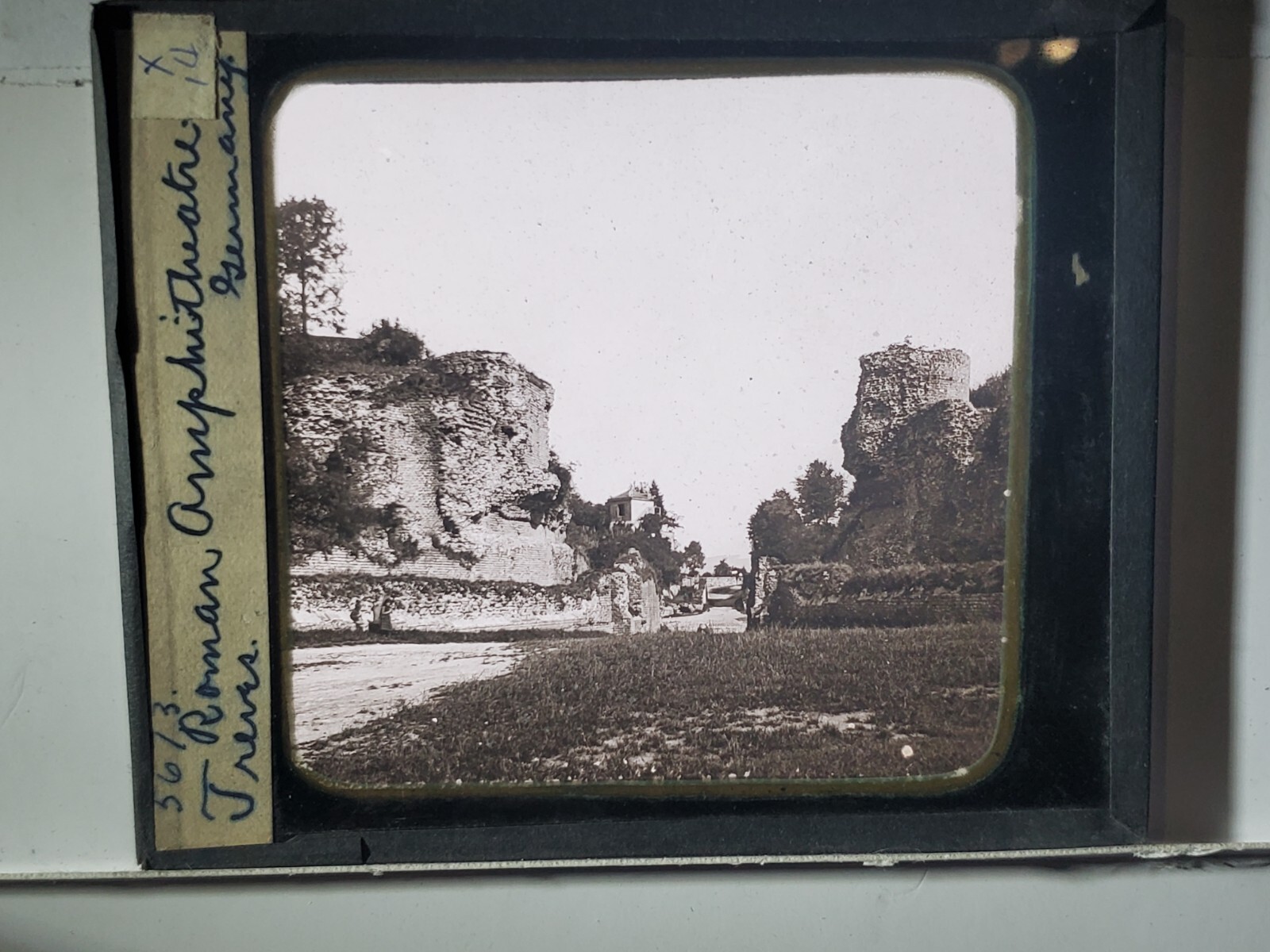Roman Amphiteatre, Treves (Trier?), Germany, c1900's Magic Lantern Glass Slide