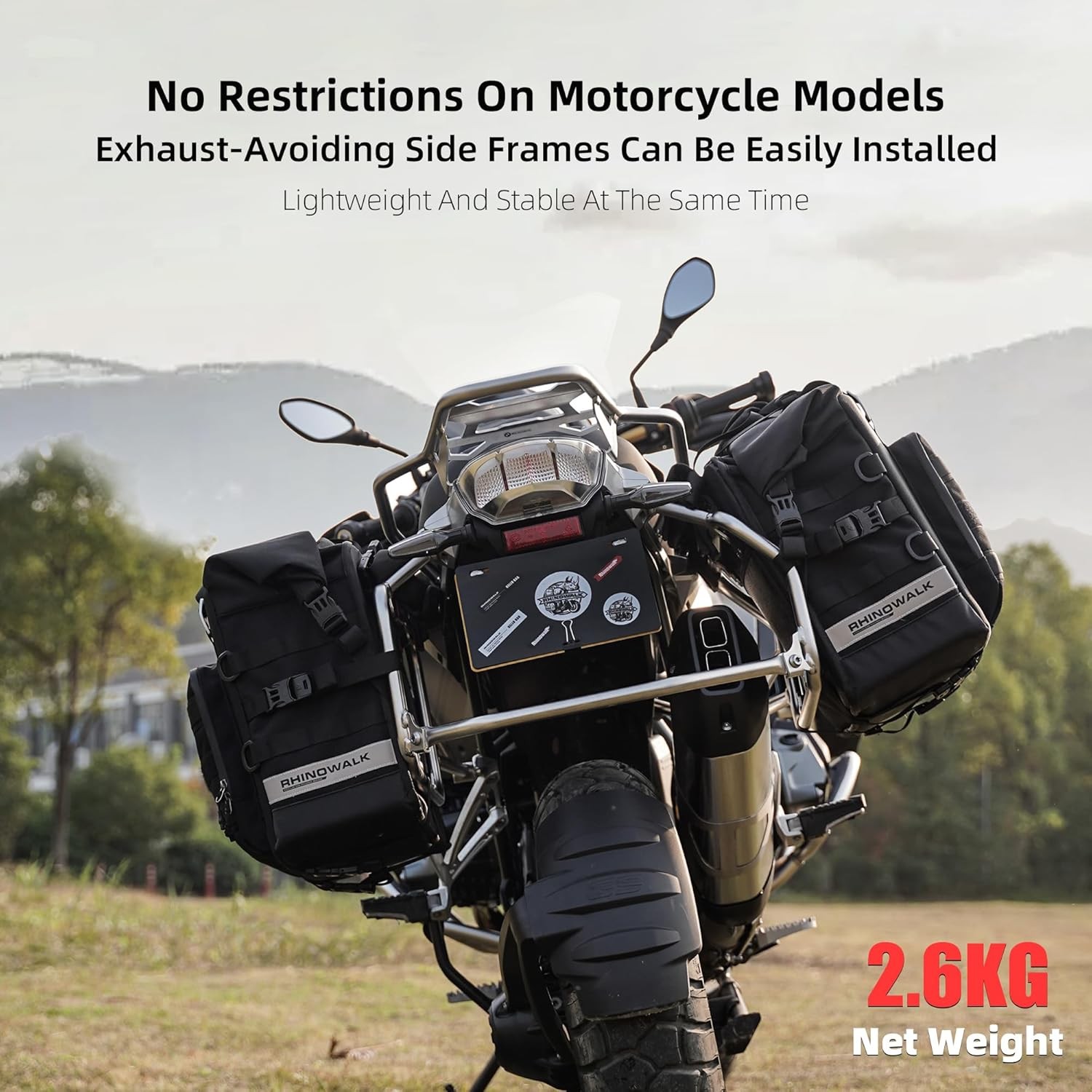 Motorcycle Saddlebags Waterproof 25L Rhinowalk Saddle Bag Quick 25L, Black25L