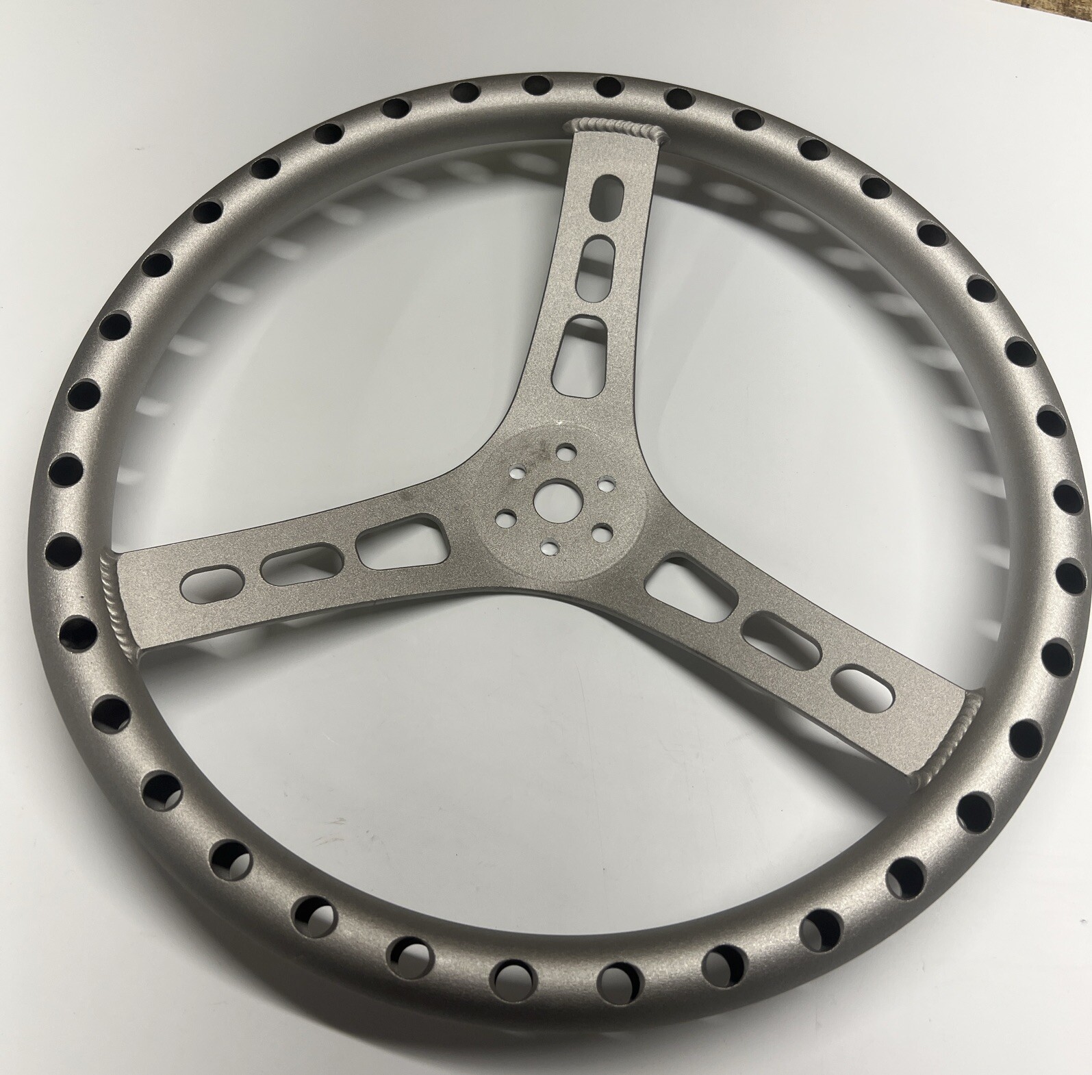 15" Light Weight Silver Aluminum Steering Wheel Dished Dirt Oval IMCA