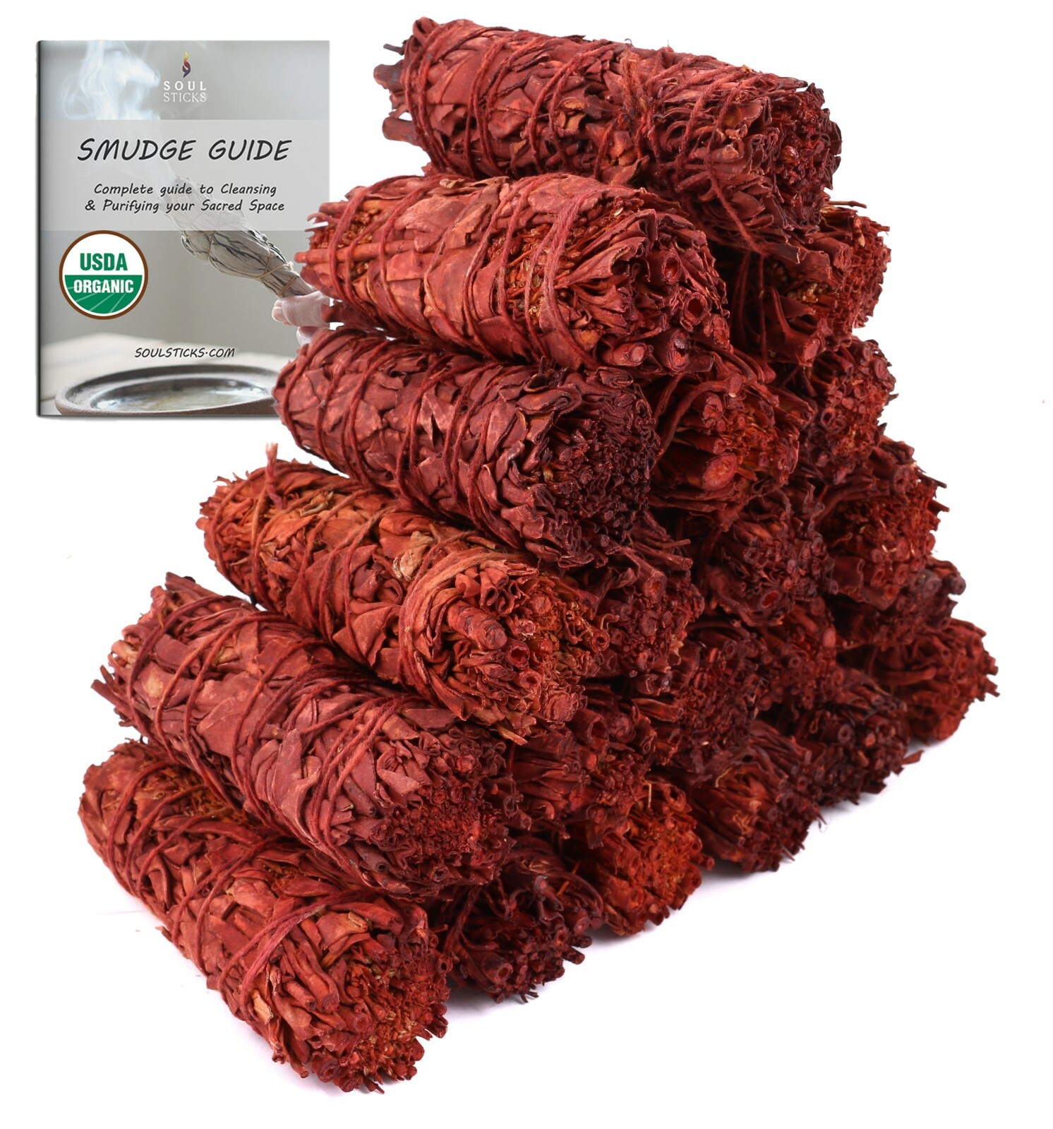 Dragon's Blood 4 inch Sage Smudge Sticks Bulk Wholesale Cost with Smudge Guide