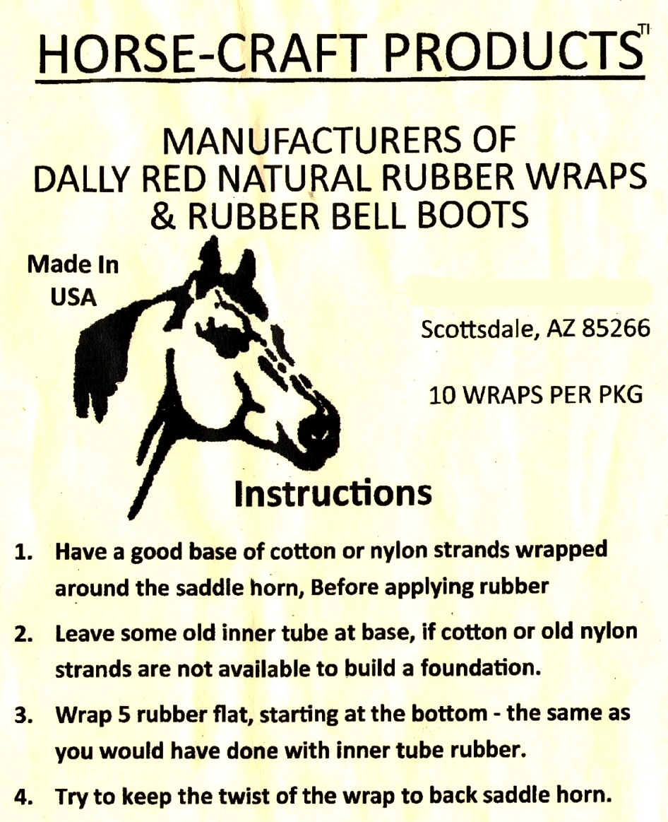Red Dally Wraps 10 Pack Pro Saddle Horn Wraps by Horse-Craft New Free Ship