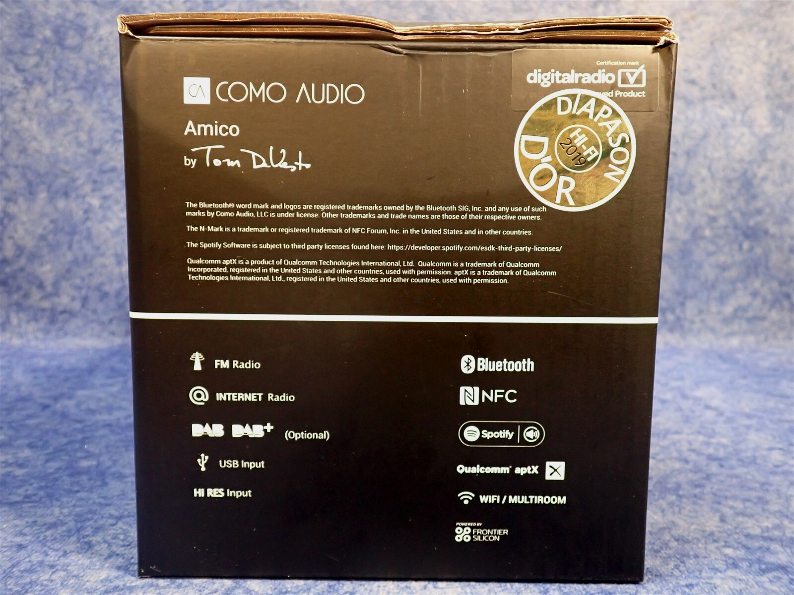 NEW Como Audio Amico AMTBEK EK Portable Wireless Smart Speaker System Teak/Black