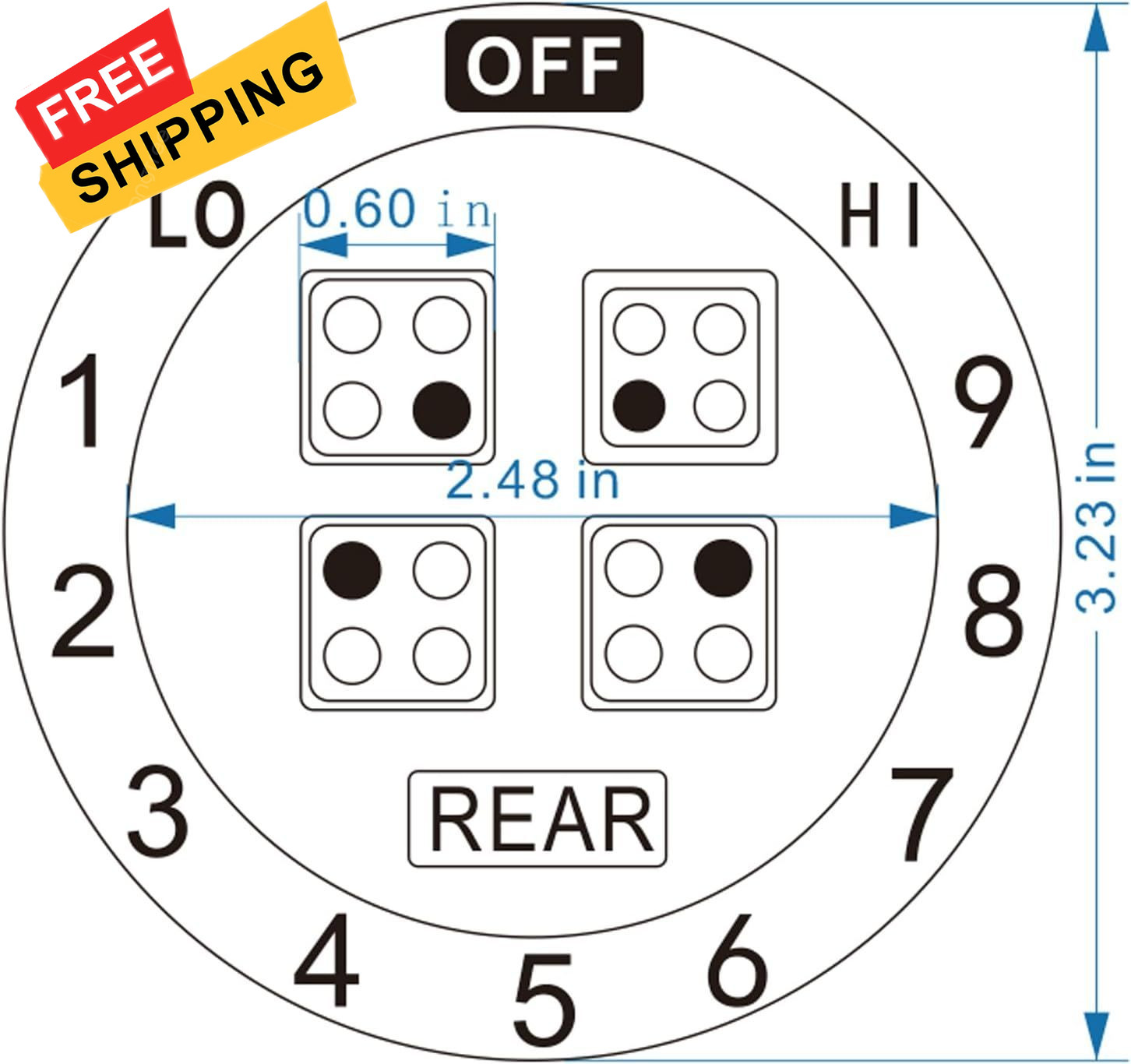 Stove Dials Stickers, Stovetop Knob Symbols Decals for Replacement, Black
