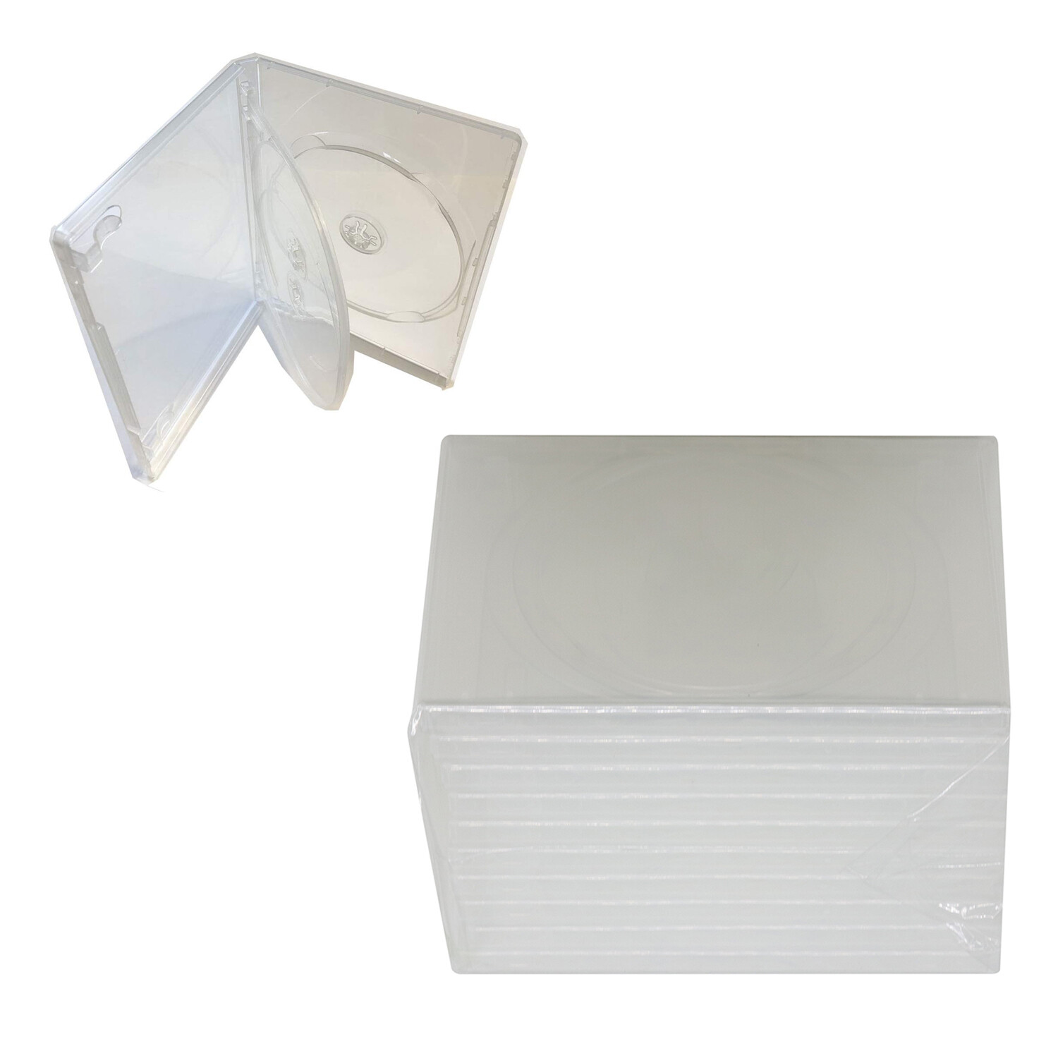 Clear STANDARD 4 Discs DVD Cases Box 14MM 4 DVD Holder Flip Sleeves Carry Case