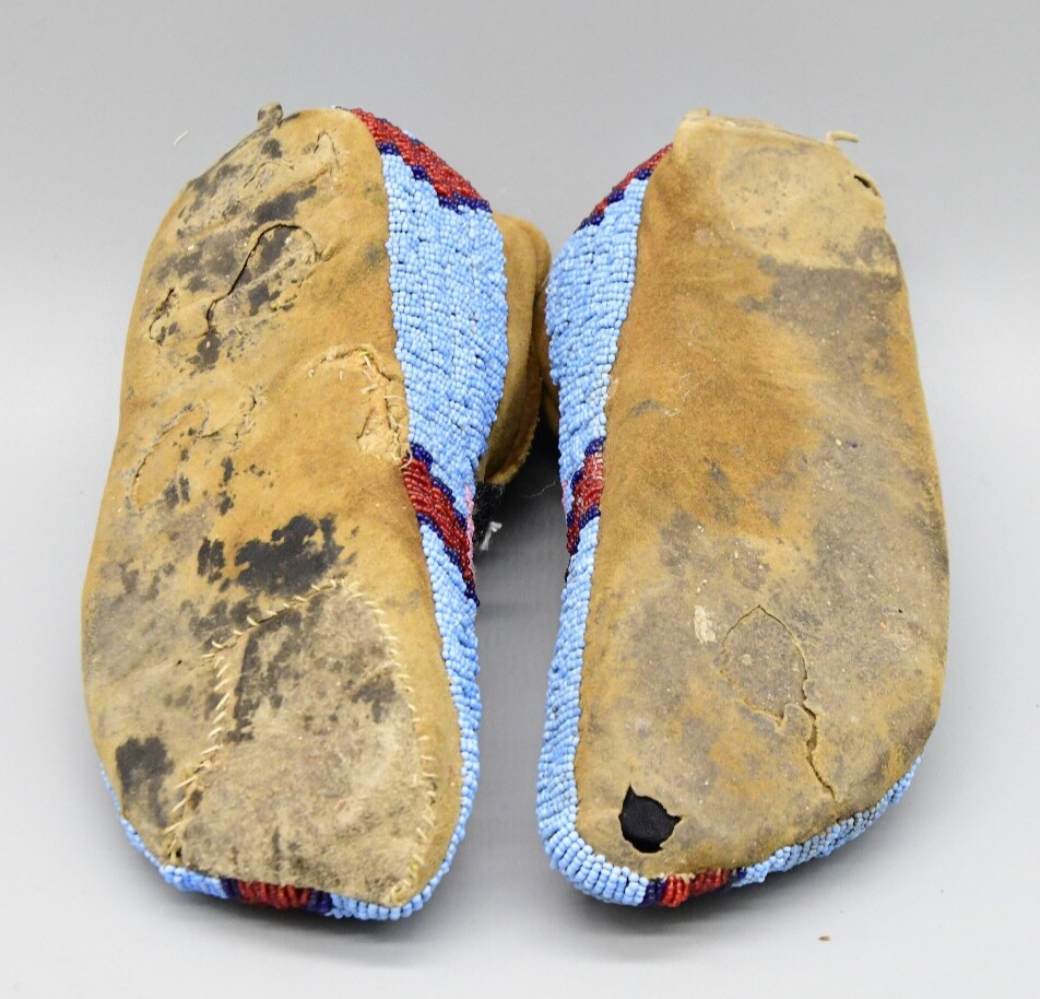Gros Ventre Pair of Boy's Beaded Moccasins 1890s
