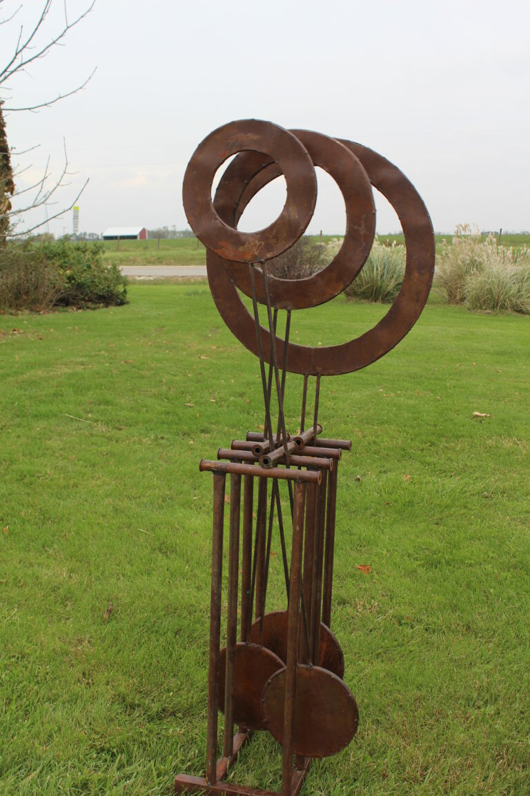 67" Tall Large Metal Yard Art Pendulum