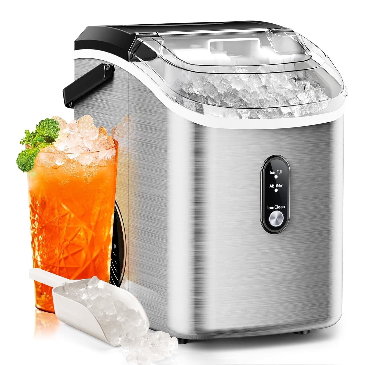 Nugget Ice Maker Countertop, 35.5Lbs/24Hrs Chewable Sonic Ice Machine