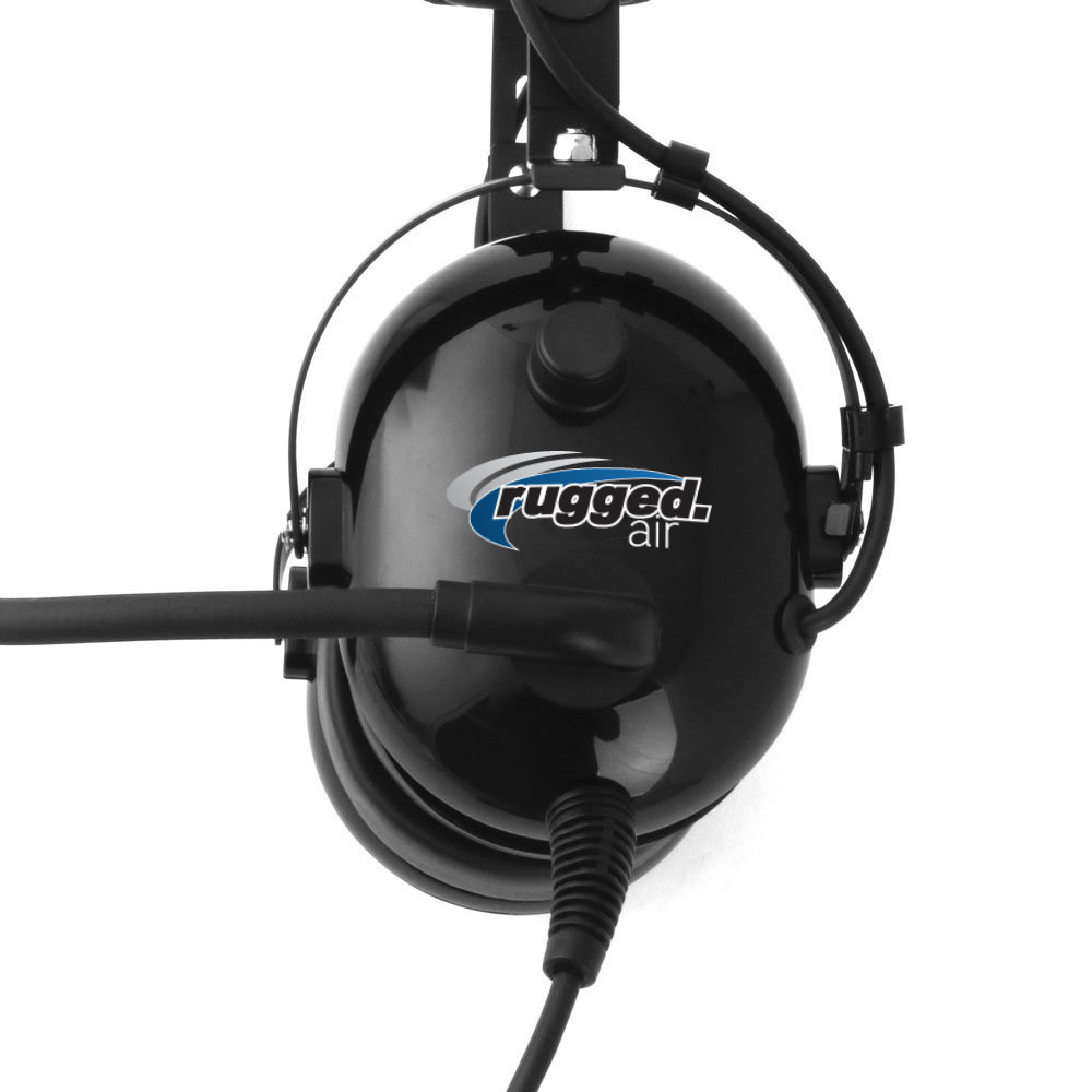 Rugged Air RA200 General Aviation Pilot Headset w/ MP3 Music Input A20 X GA Plug