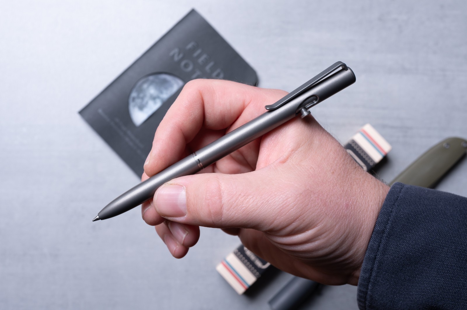 Tactile Turn Smooth Operator Titanium Bolt Action Pen Stonewashed New Dealer