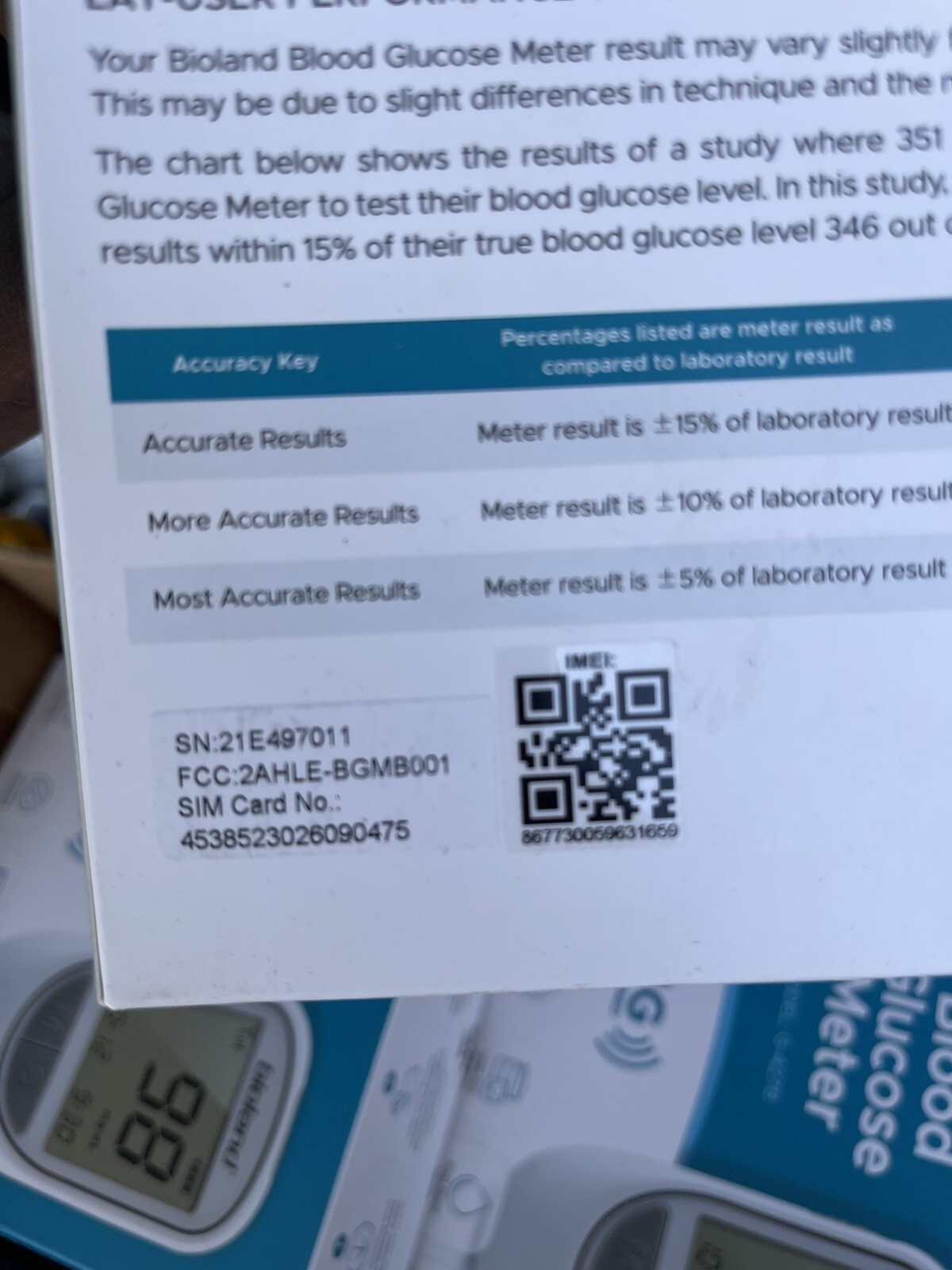 Bioland BLOOD GLUCOSE METER Model: G-427B | Sealed w/ Fast Shipping!
