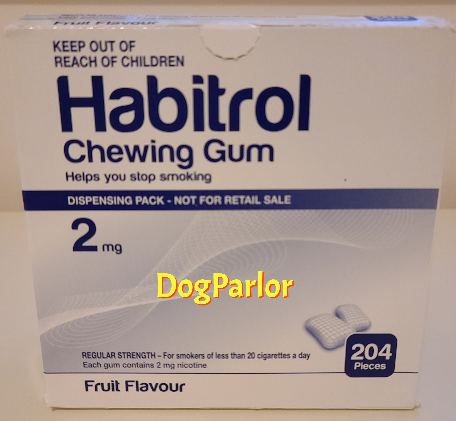 Habitrol Nicotine Gum 2mg Fruit Bulk 4 Boxes = 816 Pieces Fresh 01/2028