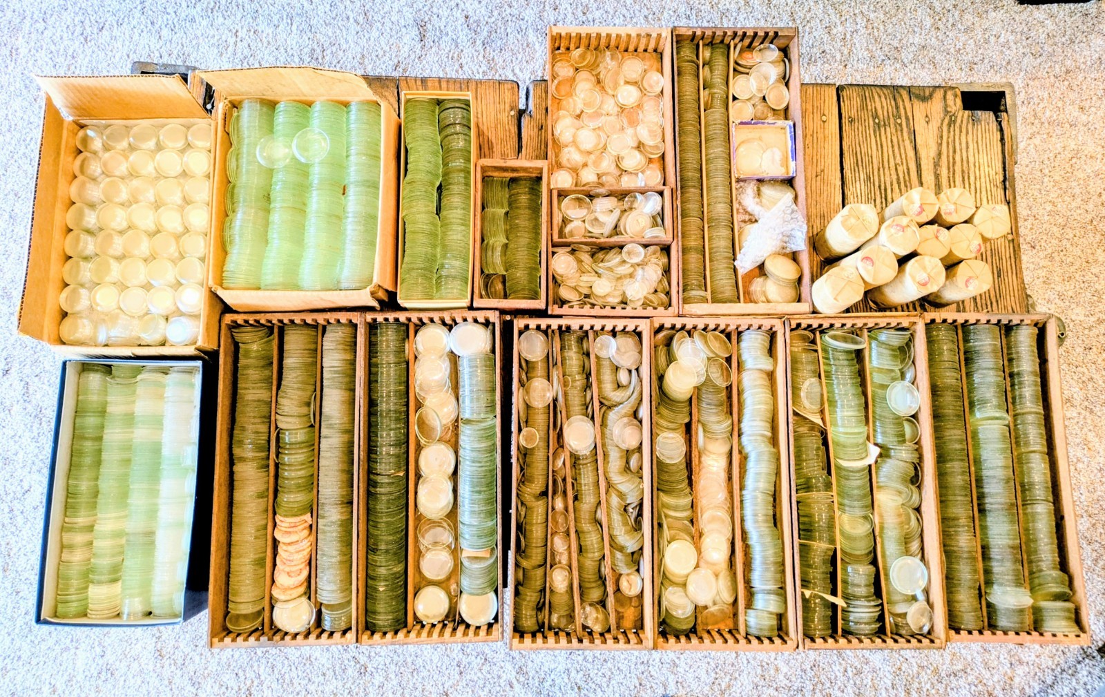 Pocket Watch Crystals, Multiple Sizes, Thousands Available, 3 Lenses / Set, NOS