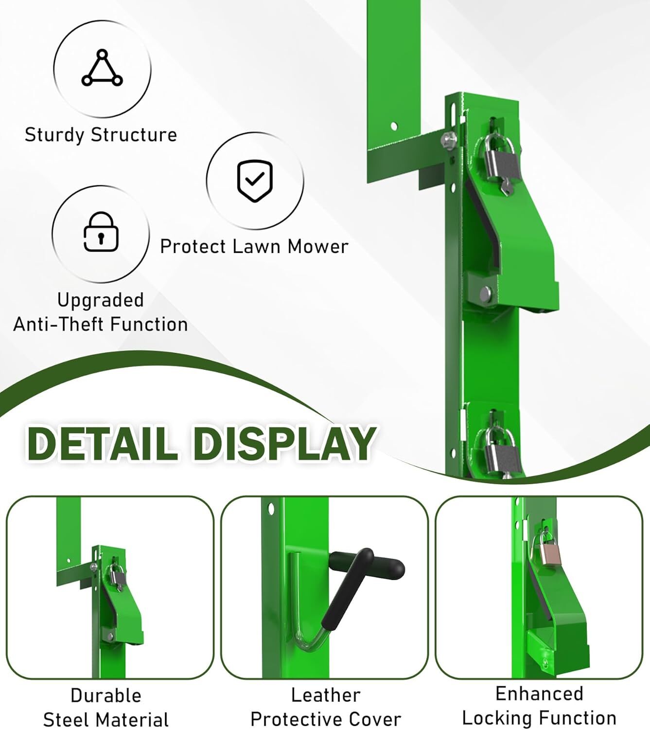 4 Place Lawn Accessories Weed Eater Racks for Trailers Trimmer Racks w/Lock