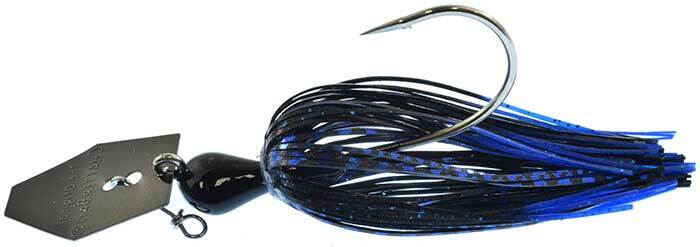 12- Z-Man 3/8 Oz The Original Chatterbait Fishing Lure Black/Blue Nickel CB38110