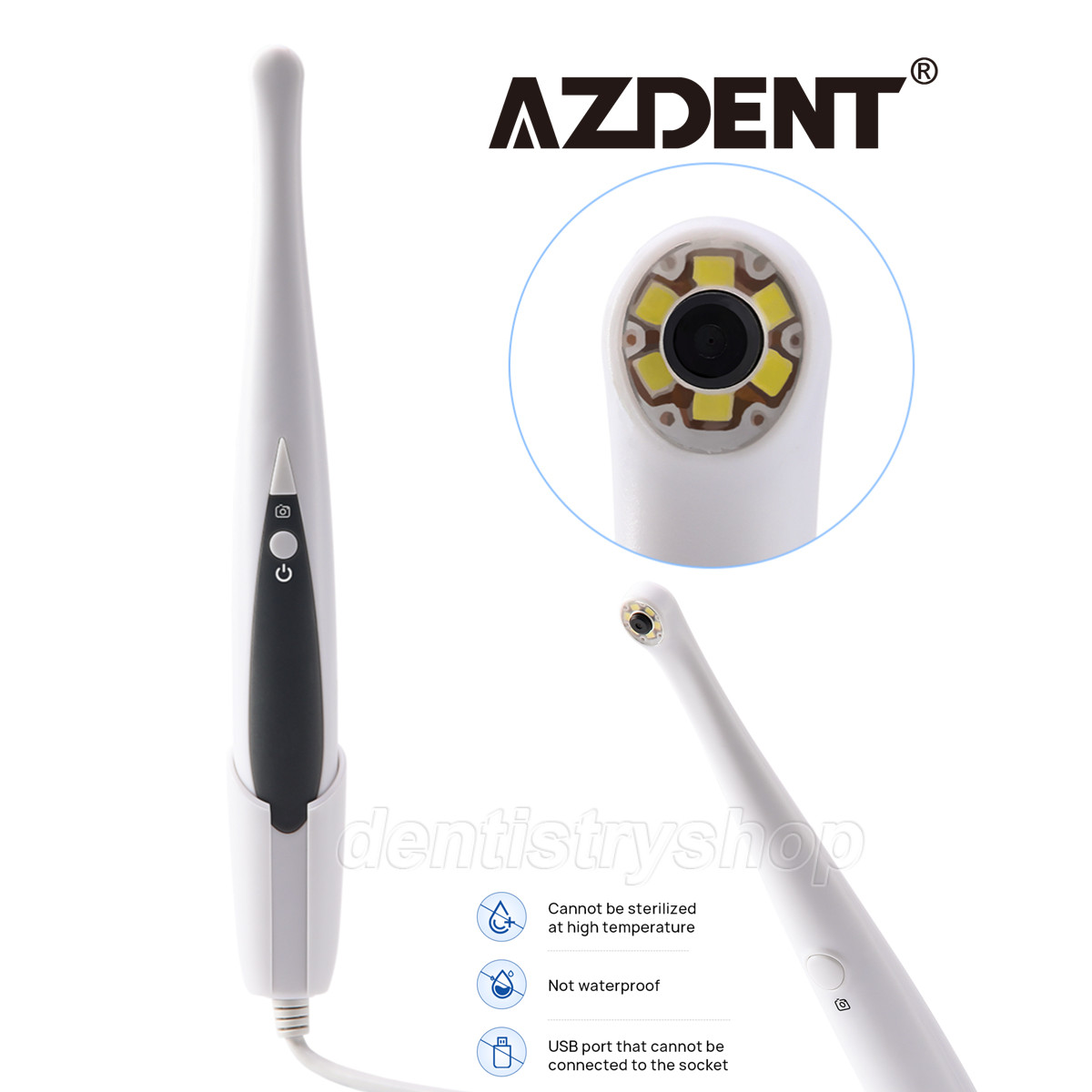 AZDENT Dental Intra Oral Camera USB Digital Imaging Intraoral Endoscope 6 LED