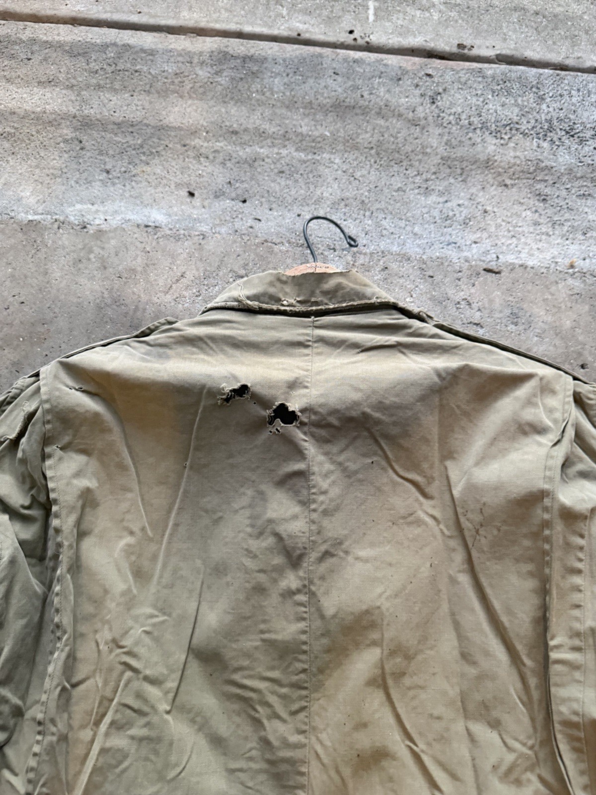 Vintage 1940s U.S. Army M41 Jacket OD Poplin Field Medium Olive Stencil Infantry