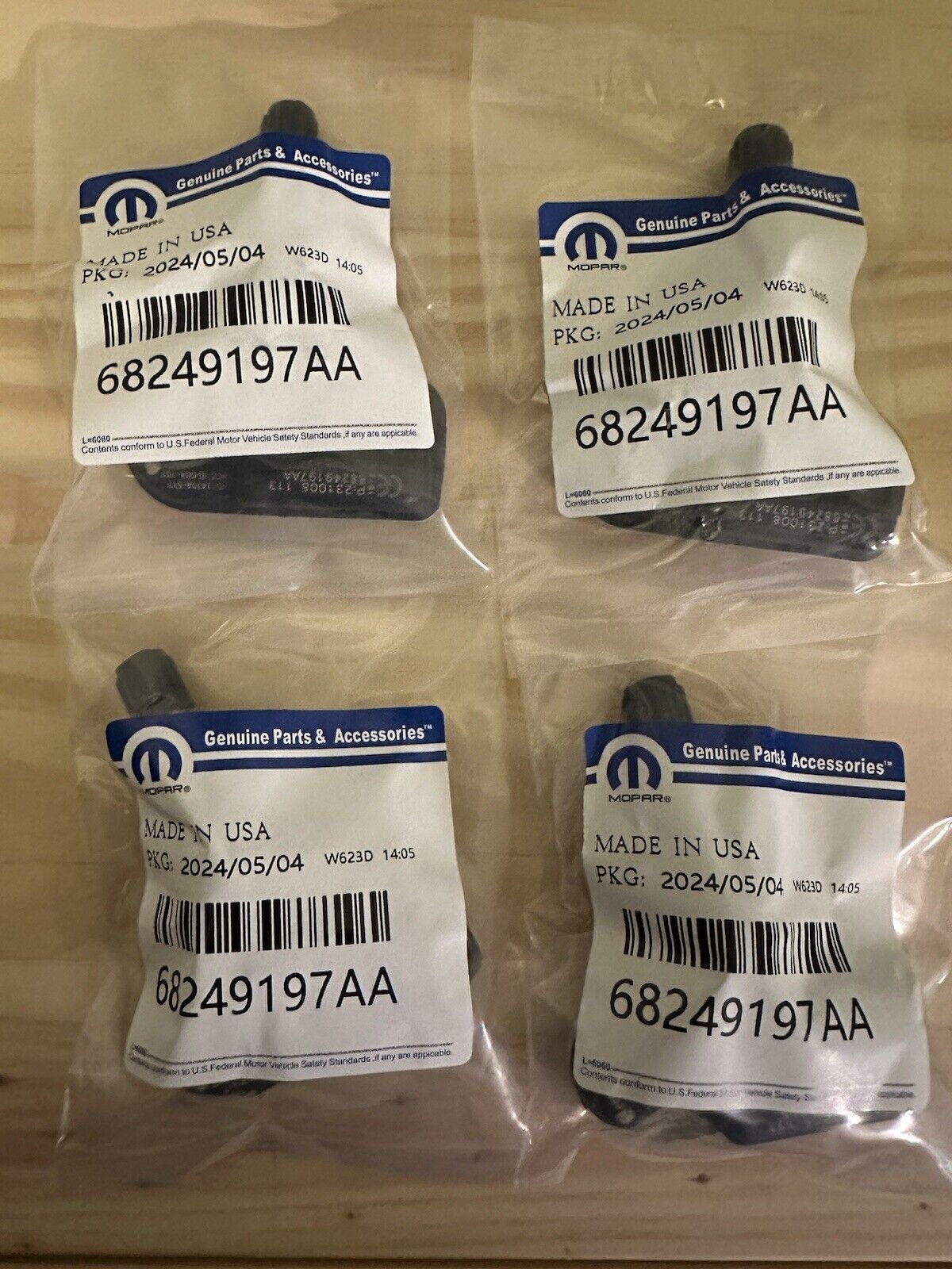 4Pcs New OEM 68249197AA Tire Pressure Sensor TPMS For Dodge Ram 1500 2500 3500