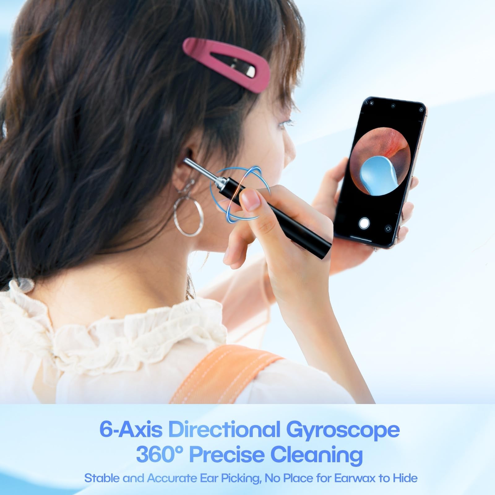 Wireless Ear Wax Remover Set, 1296P Camera HD Ear Endoscope Spoon Pick Tools.