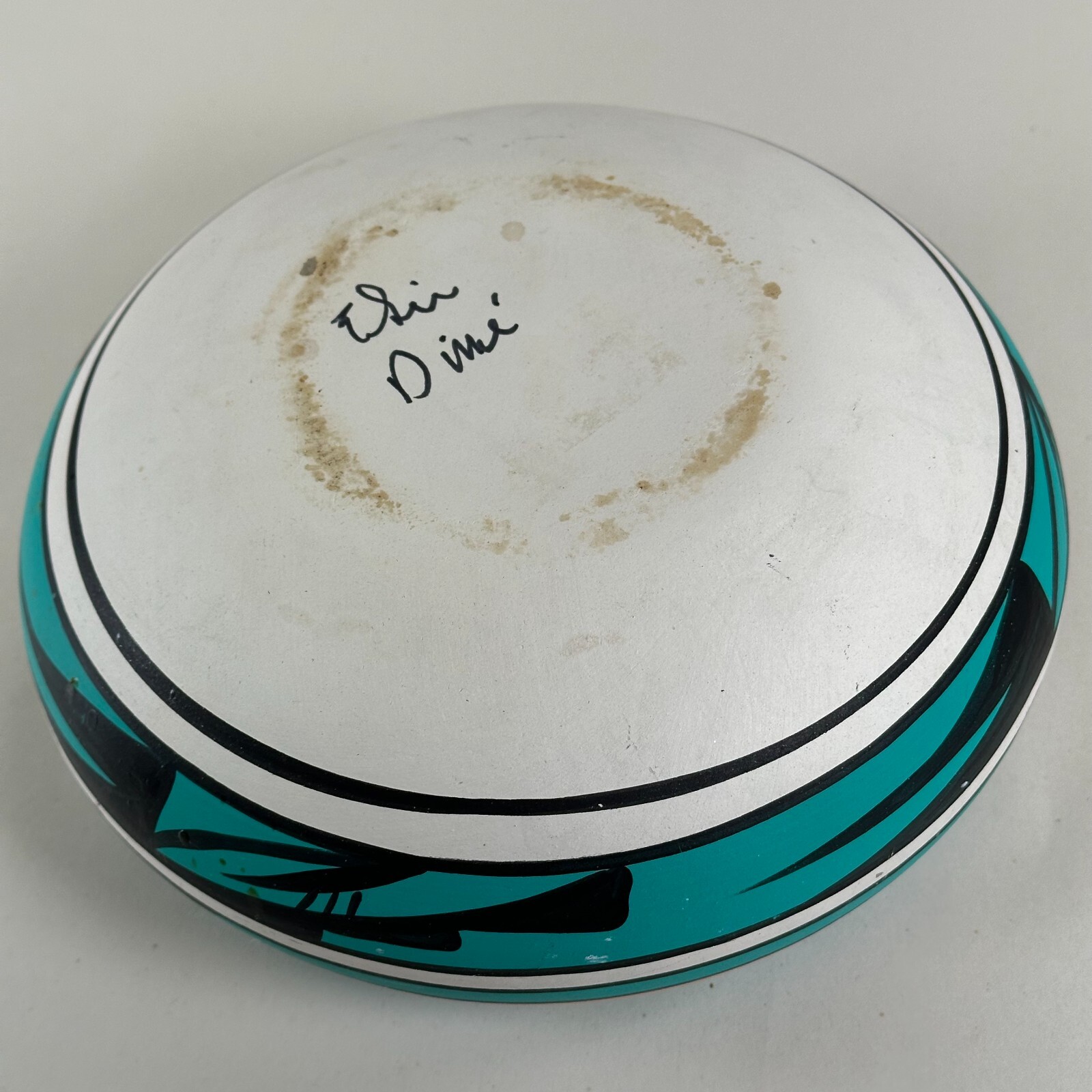 Navajo Pottery Bowl Hand Painted Forest Scenes - Signed