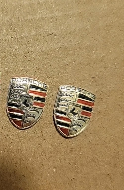 2x Porsche Key Fob Replacement Colored Crest Small Emblem Logo (2 Total)